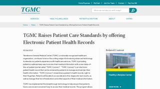 
                            3. TGMC Raises Patient Care Standards by offering Electronic Patient ... - Tgmc Patient Portal