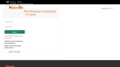 
                            8. The American University in Cairo: Log in to the site