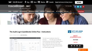 
The Audit Log in QuickBooks Online Plus - TeachUcomp, Inc.  
