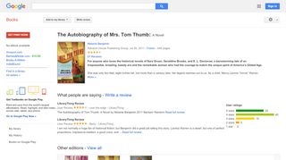 
The Autobiography of Mrs. Tom Thumb: A Novel  
