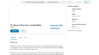 
The Bank of East Asia, Limited (BEA) | LinkedIn  
