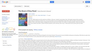The Beast of Bray Road: Tailing Wisconsin's Werewolf - Http Fronter Waltham Forest Portal