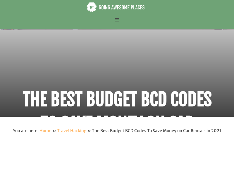 
                            10. The Best Budget BCD Codes To Save Money on Car Rentals in ...