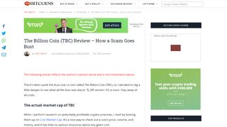 
                            6. The Billion Coin (TBC) Review - How a Scam Goes Bust - The Billion Coin Wallet Portal