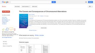 
The Causes and Consequences of Chromosomal Aberrations  
