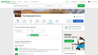 
The Cheesecake Factory Employee Benefits and Perks ...
