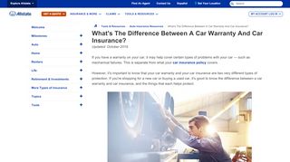 
The Difference Between Car Warranty & Car Insurance | Allstate  
