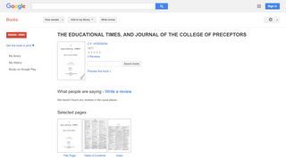 
                            8. THE EDUCATIONAL TIMES, AND JOURNAL OF THE COLLEGE OF PRECEPTORS - Crown Induction Easy Learn Portal