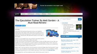 
                            7. The Ejaculation Trainer By Matt Gorden - A Must Read Review