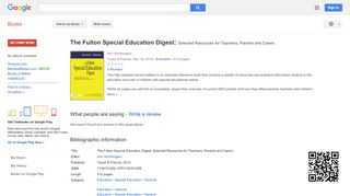 The Fulton Special Education Digest: Selected Resources for ... - Lancsngfl Email Portal