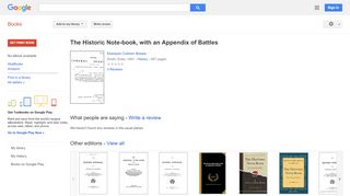 
                            8. The Historic Note-book, with an Appendix of Battles - Hrea Portal