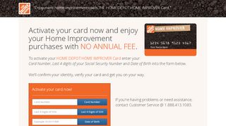
                            6. THE HOME DEPOT HOME IMPROVER Card Activation Page - Home Depot Improver Card Login