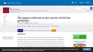 
                            6. The impact of Brexit on the careers of EUI law graduates: The ... - Eui Law Portal