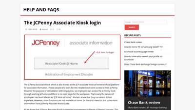 The JCPenny Associate Kiosk Login  Help And FAQs