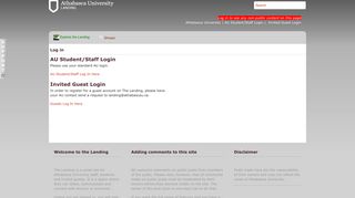 The Landing: Log in - Athabasca Landing - Athabasca University - Athabasca University Student Portal
