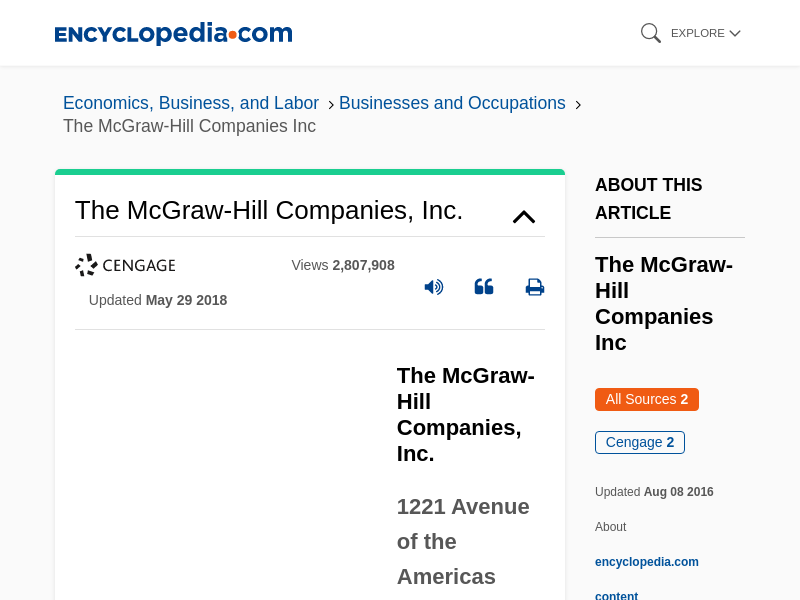 
                            9. The Mcgraw-hill Companies Inc | Encyclopedia.com