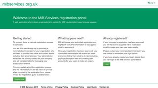 
                            2. the MIB Services registration portal - Askcue Login
