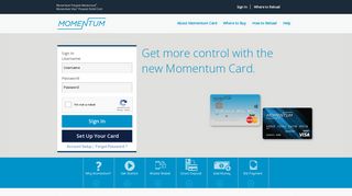 
                            6. The Momentum Reloadable Prepaid Card - Momentum Mastercard Portal