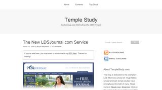 
                            3. The New LDSJournal.com Service – Temple Study - Ldsjournal Com Portal