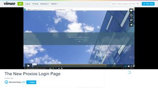 
                            4. The New Proxios Login Page on Vimeo - Proxios Login
