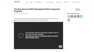 
The New Vermont AVIP (Automated Vehicle Inspection Program ...
