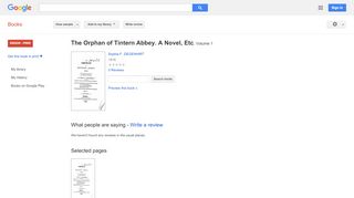 
                            8. The Orphan of Tintern Abbey. A Novel, Etc - Tintern Portal Portal