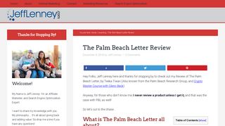 
The Palm Beach Letter Review by Real Member - Jeff Lenney  
