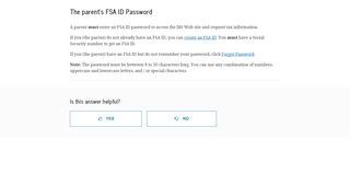 
                            6. The parent's FSA ID Password | Federal Student Aid - Fafsa Pin Portal