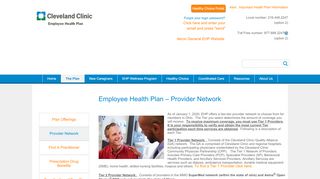 The Plan - Cleveland Clinic Employee Health Plan (EHP)