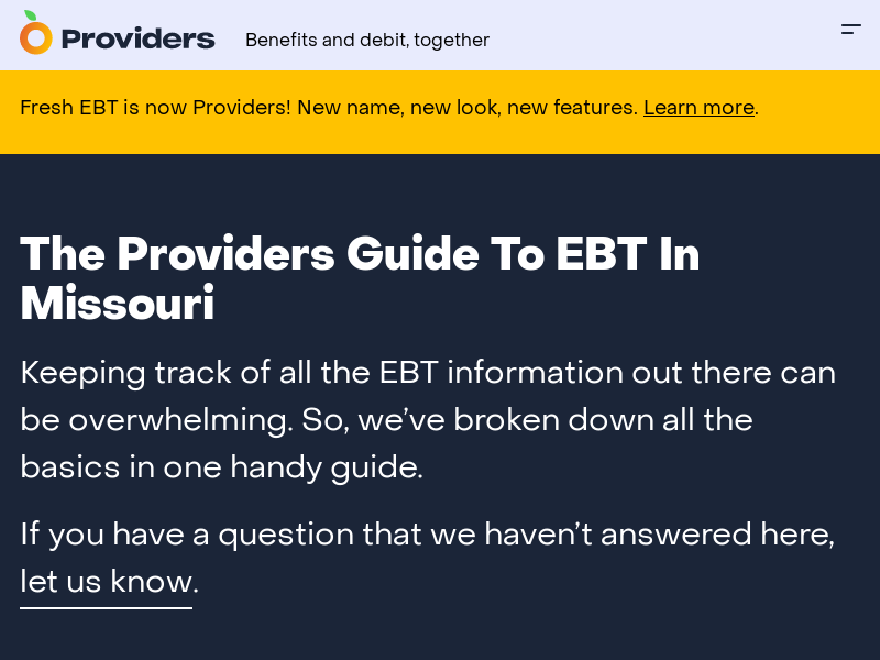 
                            10. The Providers guide to EBT in Missouri | Providers