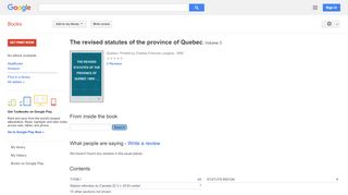 
                            5. The revised statutes of the province of Quebec - Quebec Partage Com Portal