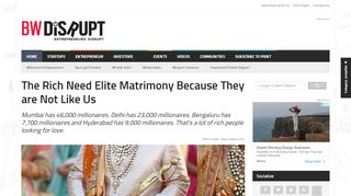 
The Rich Need Elite Matrimony Because They are Not Like Us ...  
