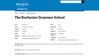 
                            3. The Rochester Grammar School | Medway Council - Rochester Grammar School Portal