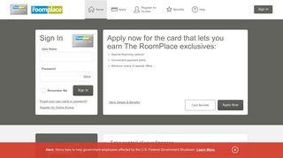 
                            1. The RoomPlace Credit Card - Manage your account - Comenity