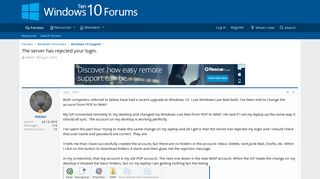 
                            4. The server has rejected your login. | Windows 10 Forums - Windows Live Mail Gmail Rejected Portal