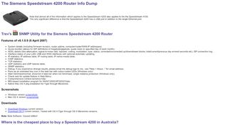 
The Siemens Speedstream 4200 Info Dump   
