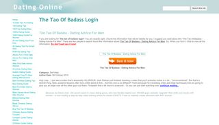 
                            4. The Tao Of Badass Login - Dating Online - Google Sites - Tao Of Badass Members Portal