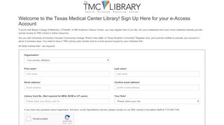
                            4. the Texas Medical Center Library! - OpenAthens Self ... - Tmc Library Remote Access Portal