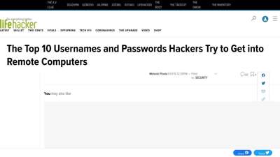 The Top 10 Usernames and Passwords Hackers Try to Get into ...