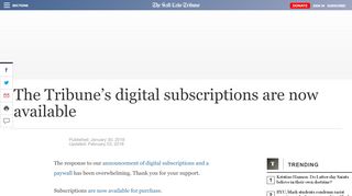 
                            7. The Tribune's digital subscriptions are now available - The ... - Salt Lake Tribune Portal