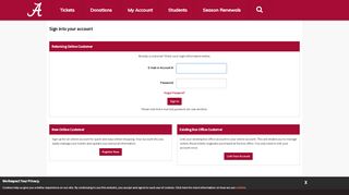 
                            2. The University of Alabama | Online Ticket Office | My Account - Tide Pride Account Portal
