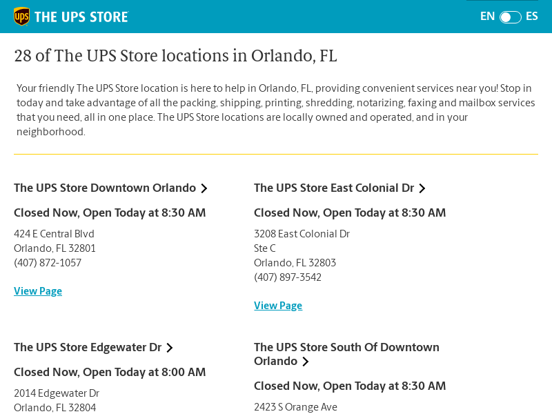 
                            1. The UPS Store Locations in Orlando, Florida | Shipping ...
