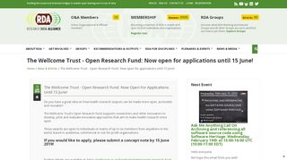 
                            7. The Wellcome Trust - Open Research Fund: Now open for ... - Wellcome Trust Application Portal