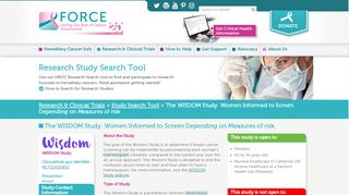 The WISDOM Study: Women Informed to Screen Depending ... - Wisdom Study Portal