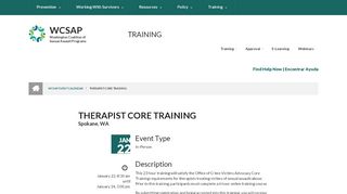 
                            7. Therapist Core Training - wcsap - Ocva Portal
