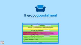 
Therapist Login - TherapyAppointment.com  
