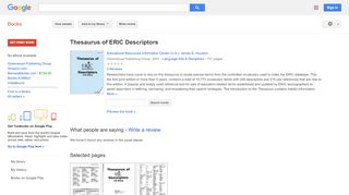 
Thesaurus of ERIC Descriptors  
