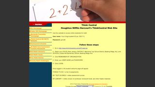 Think Central GO MATH Website - Powered By OnCourse ... - K 6 Think Central Student Portal
