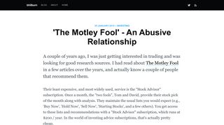 
Think Twice Before Subscribing to 'The Motley Fool' - bhilburn  
