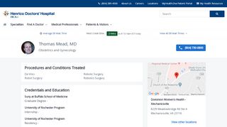 
Thomas Mead MD - Find a Doctor | Henrico Doctors'
